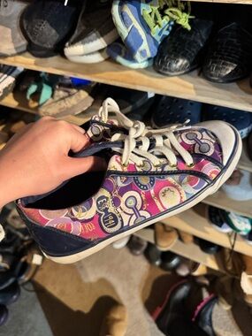 Coach Purple Patterned Women's Low-Top Sneakers